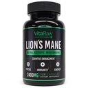 VitaRaw Organic Lions Mane Supplement Capsules 2400 mg - Powerful Nootropic - Helps Maintain Memory, Energy, and Mental Clarity - Vegan Brain Booster Focus Pills - Real Lion's Mane Supplement