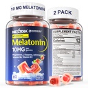 2 Pack Sugar Free Melatonin Gummies 10mg 20mg Magnesium Glycinate Melatonin for Adults, Ashwagandha, L-Theanine, B6, B12, Lemon Balm and Chamomile for Deep Relaxation, Antioxidant, Vegan,120 Day