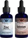 WellnessOne Ionic Liquid Zink & Selenium Liquid Drops - Zink Selenium Bundle to Support Immune System & Thyroid & Heart Health - 1,67 floz Zink & Selenium Liquid Drops