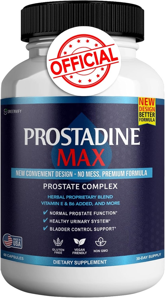 Prostadine Max Prostate Добавки за мъже капсули, Здравни добавки - Максимална сила, Всички естествени за поддръжка нормална и здравословна функция, Prosta Vive мнения (60 капсули)