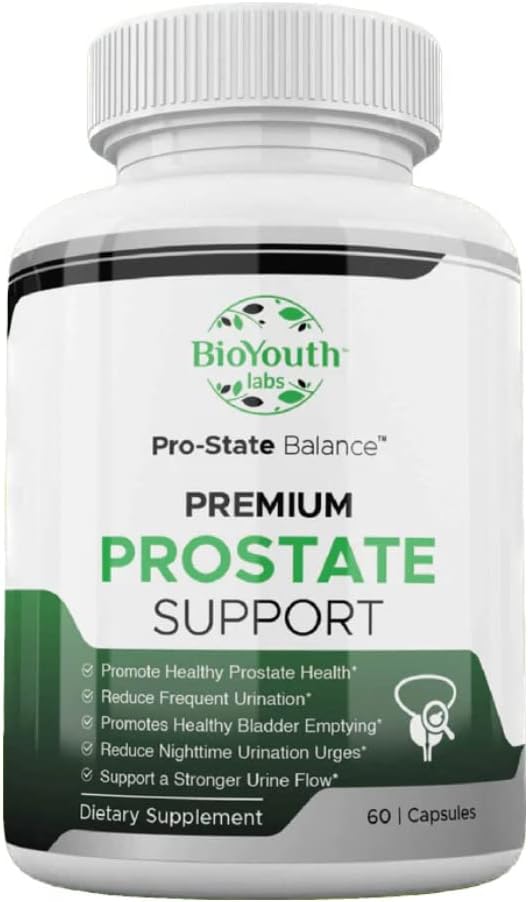 Natural Prostate Supplement for Men, 60 Capsules - Nutritive Blend of Knoflook, Punicagins, Tribulus Terrestris & Selenium