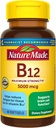 Nature Made Maximum Strength Vitamin B12 5000 mcg, Suplemento dietético para soporte de metabolismo enerxético, 60 Softgels, 60 Day Supply