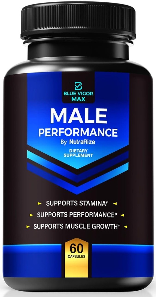 Blue Vigor Max Pills para Homens, Fórmula All-Natural para Fitness e resistência masculina, Cápsulas Premium para Nutrição Diária, Desempenho e Energia, Suplemento Oficial para Comentários de Homem (60 Cápsulas)