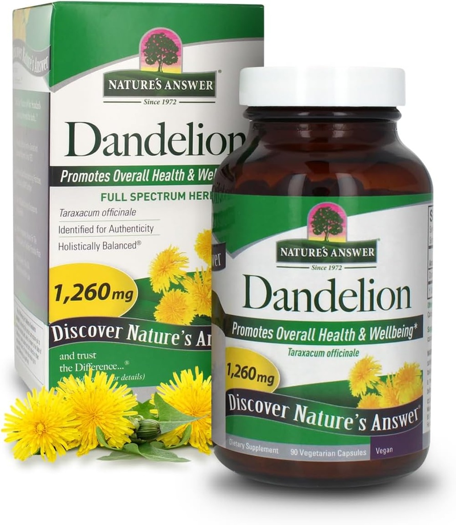 Naturaren erantzuna Dandelion Root Vegetarian kapsulak, 90 kondea