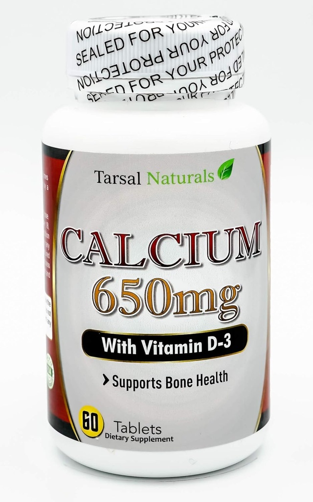 Calcium Plus Vitamin D3 60 Tablet All Naturals stöder benhälsa som är bra för äldre graviditet och klimakteriet som tillverkas i USA Gluten Free FDA Registered Facility Non GMO