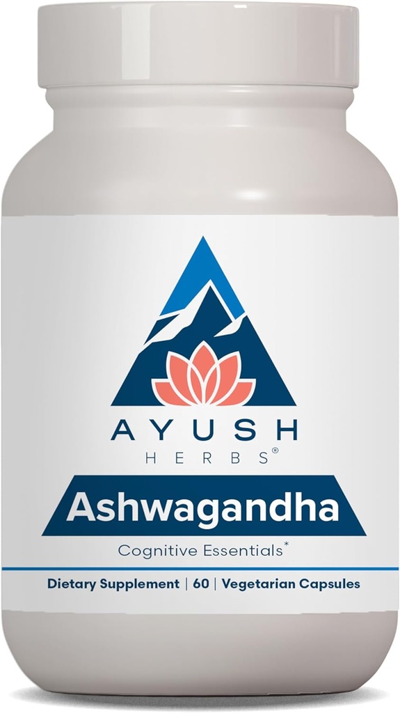 Ayush Herbs Capsule Ashwagandha - Ashwagandha pentru bărbați și femei, Ashwagandha Suplimente, Ashwagandha Pură Root Powder pentru Stres, 500mg per Pill - 60 Vegetarian Caplets (1 Conte)