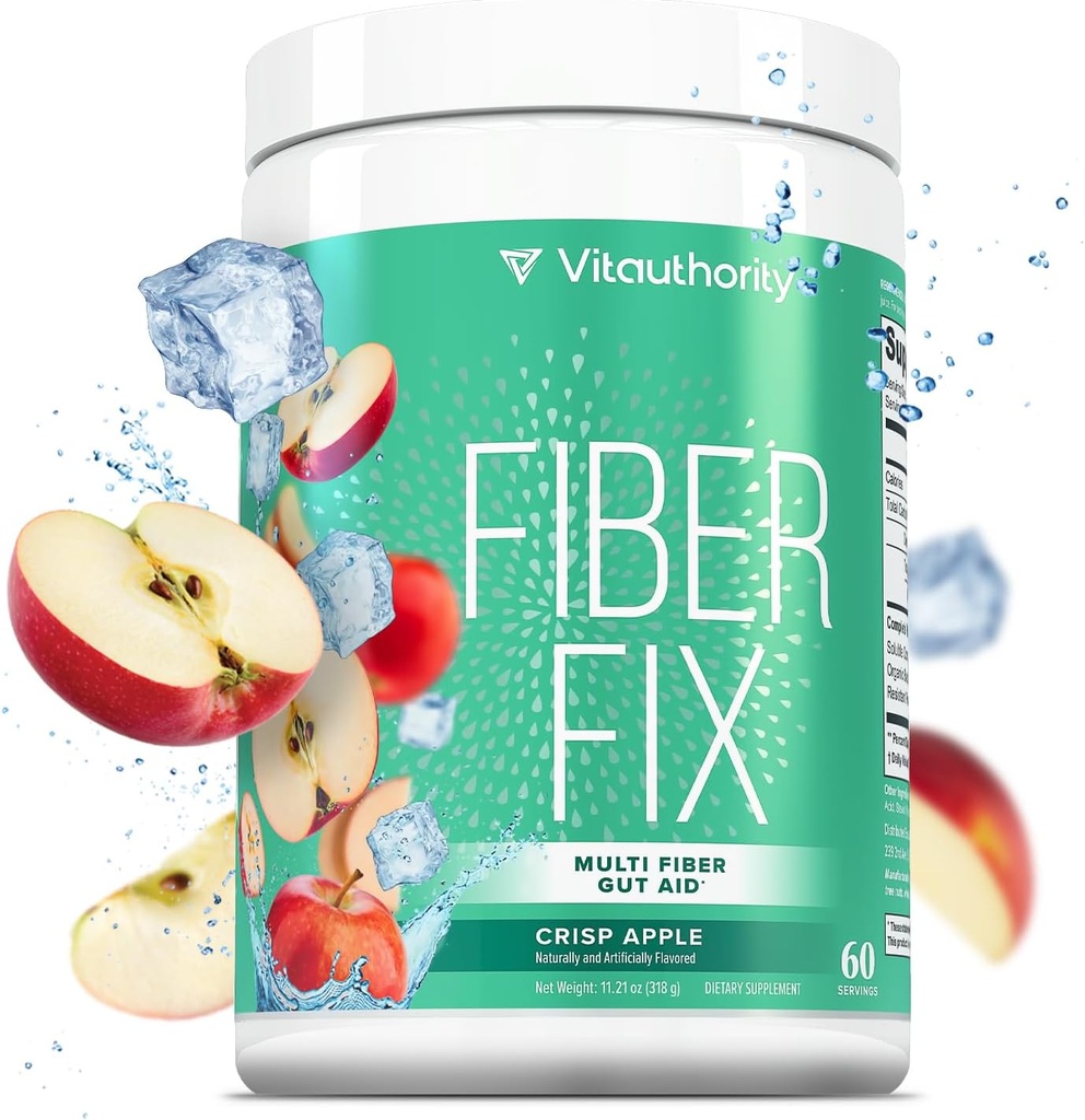 Fiber Supplement Colon Cleanse Prebiootiline Pulber Detox | Colon Cleanse Detox naistele | Seedetrakti Tervis Regulaarsus Rahulolu & Bloating Relief naistele Gut Cleanser & Pulber Õun Maitsestatud 60 Serving