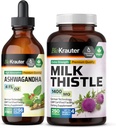 BIO KRAUTER Ashwagandha Tincture 4 Fl. Oz. & Milk Thistle 250 Capsules