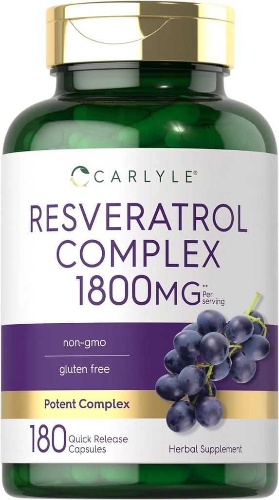 Carlyle Resverratel 1800, 1x80 Capules No-GMO i Guten Free Potent complex