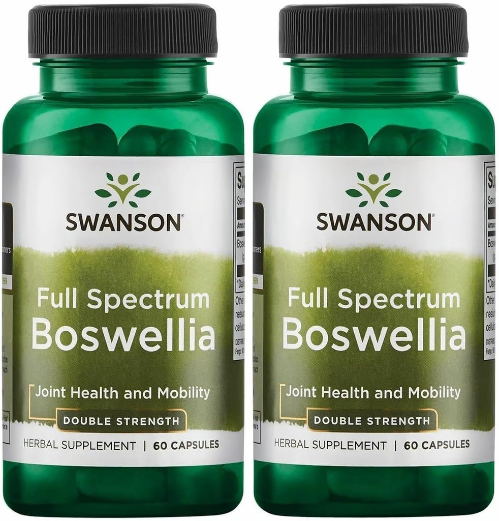 Swanson Double Strength Bosvellia- Herbal Supplement Promotion Joint Support- Ayurvedic Herb for Joint Rugalmasság & Mobility Support- Made w / Boswellia Serrata Resin- (60 kapszula, 800mg minden) 2 Pack