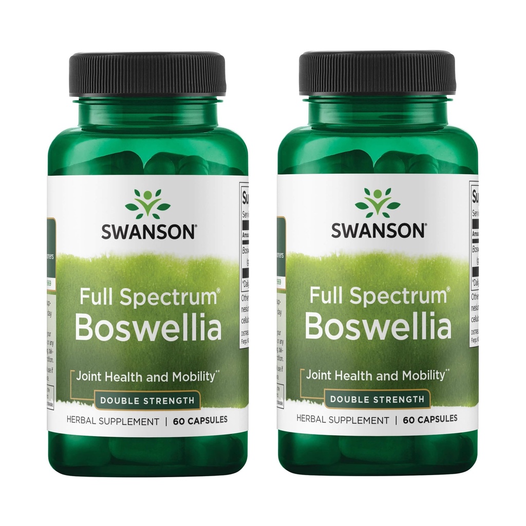 Swanson Double Strength Boswellia Serrata Ayurvedic Joint Supplement for Active Adults Seeking Flexibility and Mobility Support - 800 mg (60 Capsules, 2 Pack)