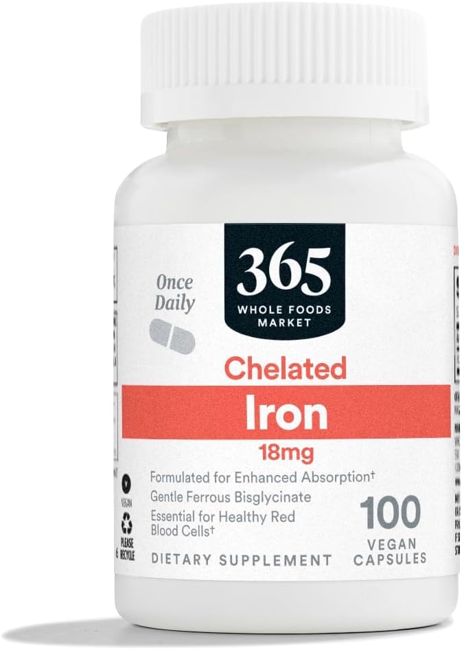 365 von Whole Foods Market, Chelat Iron 18mg, Vegan, 100 Kapseln