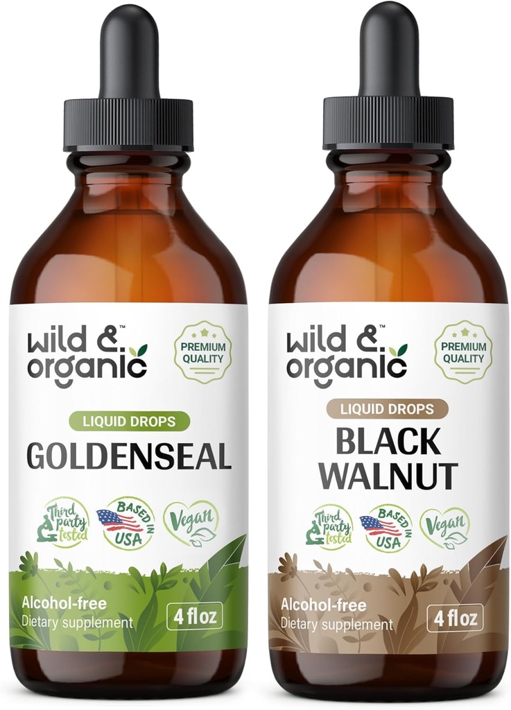 Tintura d'oro naturale 4 fl oz & Black Walnut Tincture 4 fl oz