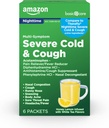 Basic Care Nighttime Severe Cold, Flu və Cough Suppressant Medicine Toz, Ağrı Reliever / Fever spins, Nasal Decongestant, Antihistamin, Bal Limon White Tea Flavors ilə infeksiya, 6 Count