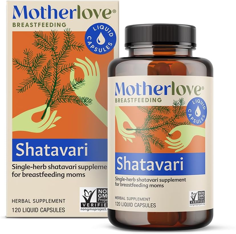 Amlove Shatavari (120 Liquid caps) Lactation supplement to Support Breast Milk Supply During Menstruation-Non-GMO, Organic Herbs, Vegan, Kosher