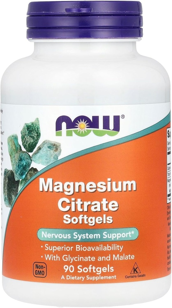Now Foods Citrate de magnésium - 90 Softgels (paquet de 3)