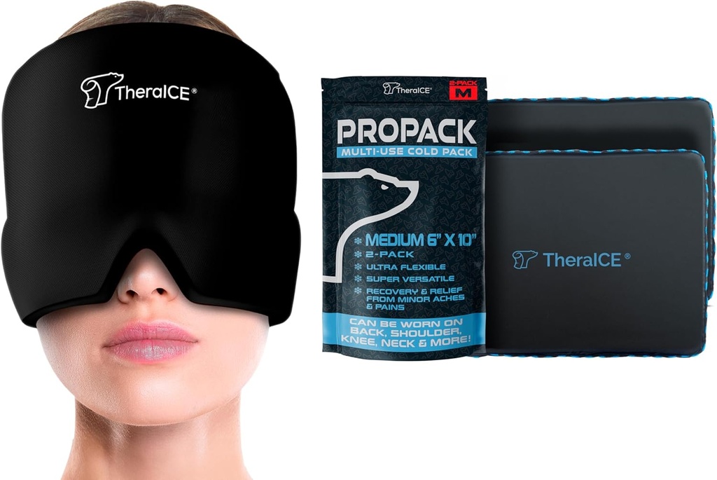 TeraICE Headache & Migraine Relief Hat & TheraICE PROpack Ice Pack