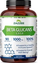 Zazzee Extra Strength 1,3/1,6 Beta Glucans, 1000 mg, 100% Концентрирани, 90 Вегетариански капсули, Поддържа здравословна имунна система, 100% Вегетариански, All-естествен и не-GMO