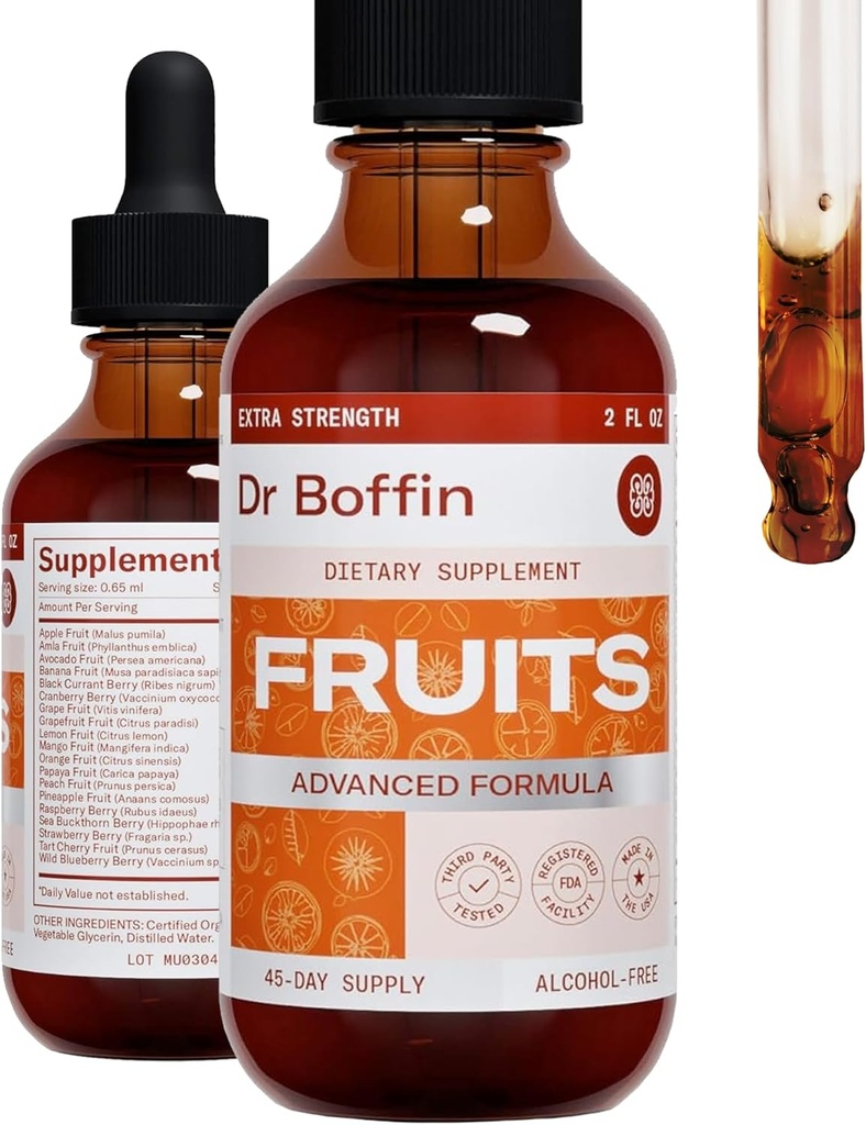 Extrato Líquido de Frutas 2 FL OZ - Extra Strenght - Fórmula Avançada - Tintura Líquida de Suplemento Natural
