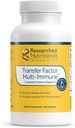 Transfer Factor Multi-Immune Support Supplement - Clinically Researched Immune Support Formula with Colostrum, Mushrooms, Green Tea, e IP-6 - promove células NK saudables e función T-Cell, 90 cápsulas