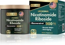 NAD+ Suplemento - Nicotinamida lipossómica Riboside, Resveratrol, Quercetin Suplemento NAD de alta pureza para Anti-envelhecimento, Energia, Foco - 80 Cápsulas (40 Serving)