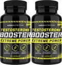 Propulsor de testosterona para homens - Suplemento de reforço masculino com Erva Horny Goat & Tongkat Ali - Muscle Builder Alargamento Pills - Impulso de teste natural Aumento do desejo, Energia, Stamina, Libido (2 PACK)