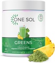 Một Sol Greens, Super Greens Powder để giảm tốc độ và cải thiện sức khỏe Gut, siêu thực phẩm tươi mới mẻ của Bloom Greens sulfy Juice & Smice, pre & Pro & Probiotic với Enzymes, Vegan & Soy Free