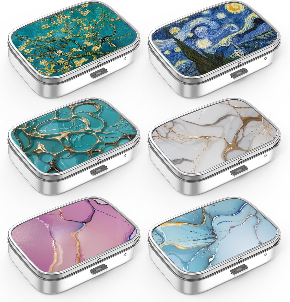 Pill Box 2 Kiçik Pill Case, Pocket və ya Purse Pill Organizer Pill Konteyner Qadınları, Cəstəyi, Balıq Yağı və Təhsilləri (6pcs)
