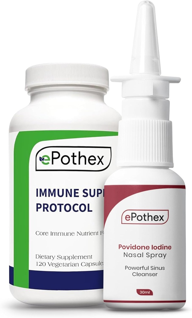 Immune 응답 복구 번들 - 면역 지원 프로토콜 - 1% Povidone Iodine Nasal 스프레이