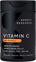 Recherche sportive Supplément de vitamine C à haute puissance - Capsules de légumes végétaliens pour l'activité antioxydante et le soutien immunitaire - Non-OGM Vérifié et sans gluten - Acide ascorbique Vitamine C 1000mg, 240 Compte