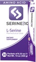 SERINE10 L-Serine Nootropics Packets - Laguntza Brain Health, Memory, Focus & Production of Serotonin, L-Tryptophan, & L-Cystine - 30 Premeasured Powder Packets with 10 Grams (30000 mg)