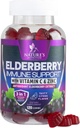 Immune Support Gumies Elderberry kivonat - Sambucus Elderberry Gumi cink & C-vitamin, Natural Vegan Immune Support Supplement for Recept & Kids, Gumy Elder Berry Vitamins - 120 Gumies