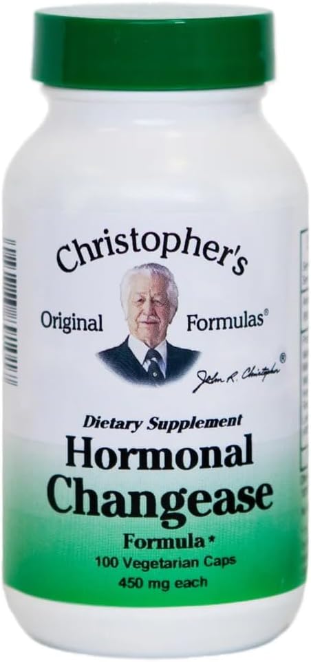 Christopher's Original Formulas Hormonal Changease Formula – 450 mg – 100 κάψουλες για χορτοφάγους – Υποστήριξη για την εμμηνόπαυση