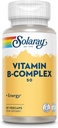 Solaray Complexe Vitamine B 50 mg - Vitamines d'énergie cellulaire - Métabolisme et soutien à la santé nerveuse avec vitamine B12, vitamine B1, B6, Niacine, acide folique, biotine et autres vitamines B - Vegan, 50 VegCaps