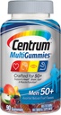Centrum MultiGummies Gummy Multivitamin dla kobiet 50 Plus, Witamina D3, B6 i B12, Multivivitamin / Multimineral Supplement - 90