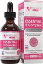 Complexo B esencial - Diario Vegan Vitamina B-Complex Baixa líquida sublingual w/Metil B12 (2oz / 60 ml botella) - 60 días de subministración