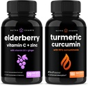 NutraChamps Elderberry e Turmeric Curcumin Capsules Bundle
