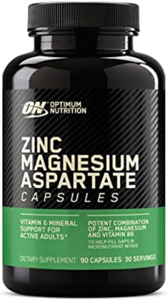 Optimum Nutrition Recuperación muscular e Suplemento de resistencia para homes e mulleres, Zinc e suplementos de magnesio, 180 Conde