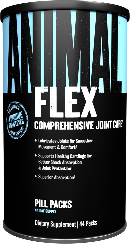 Animal Flex - Glukosamiini Chondroitin Joint Supplement for Women and Men Discompfort kanssa Turmeric, MSM, Boswellia varten Cartilage, Joint Health, Lihakset, takaisin, polvi, olkapää ja Hip, 44 pakkausta
