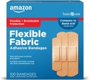 Basic Care Flexibele stof hechting Bandages, EHBO en Wond Care Supplies, Assorted Maten, 100 Tellen