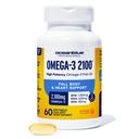 Oceanblue Professional Omega-3 2100mg Fish Oil Supplement Triple Strength, High Potency EPA, DHA & DPA Burpless, Wild-Caught, Natural Orange Flavor 60 Softgels (Pack of 1)