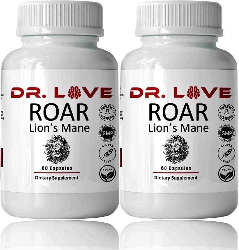 DR Loves Roar Lions Mane Suplemen, 60 Capsules (2)