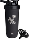 Smartshake DC COMICS Reforce Stainless Steel Protein Shaker Bottle 900 мл | 30 унций - Leakproof Screw-on Lid - BPA Free - Unisex - Non Insulated - Harley Quinn Logo