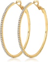 MoROTOLE 14K Oro Strass Hoop orecchini - Fashion Thin Big Hoops, soluzioni anallergiche, 20/30/40/50/60/70mm
