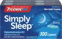 Tylenol Simply Sleep Nighttime Slaaphulp Caplets, 25 mg Difenhydramine HCl, Non-Habit vormen slaaphulp voor volwassenen, 100 Tellen