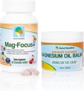 Natural Strawberry Flavored Magnesium Focus Suplemento para crianças e crianças seguro Magnesium Balm Bundle óleo