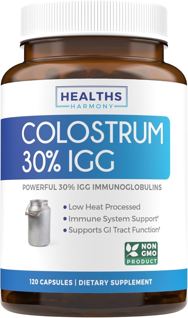 Bovine Colostrum for Women - Colostrum Supplement with 1.000mg per Serving and 30% IgG Immunoglobulines from First Milking - Low Heat Processed for Maximum Potency Non-GMO & Made in The US (2 Month)