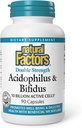 Fatores Naturais - Acidophilus & Bifidus, Promove bem-estar e saúde digestiva, 90 Cápsulas