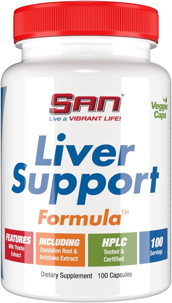SAN’s Liver Support Matrix - Liver Cleanse Detox & Repair Formula - Herbal Liver Support Supplemento con Milk Thistle, Dandelion Root and Artichoke Extract - Silymarin Milk Thistle 100 Capsules
