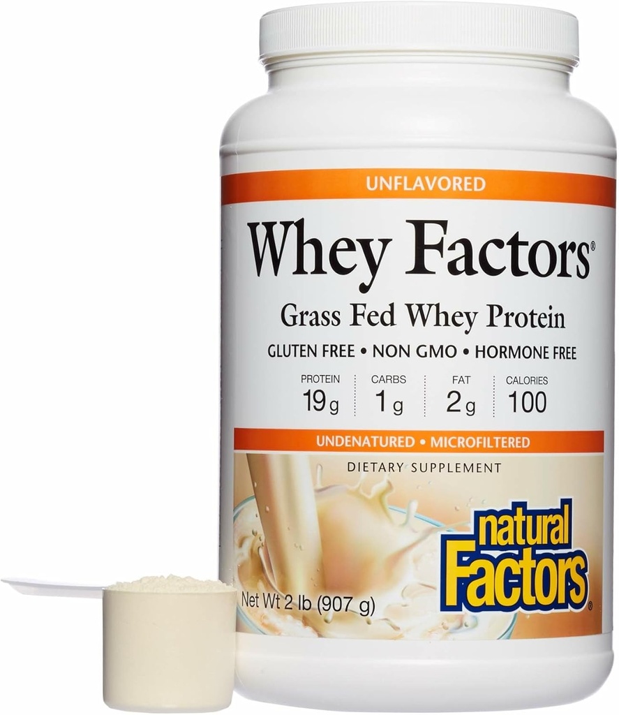 Factori whey de factori naturali, Grass Fed Whey Concentrat de proteine, SIDA Dezvoltare musculara si sanatate imuna, 2 lb
